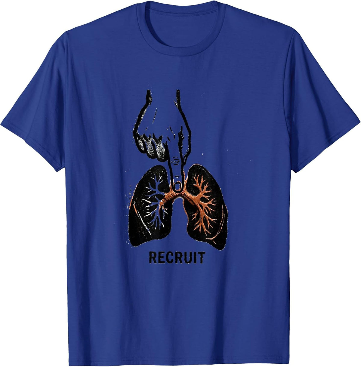 Recruit Bold Stamp Respiratory Therapist RT Lung Care Humor T-Shirt - Royal Blue