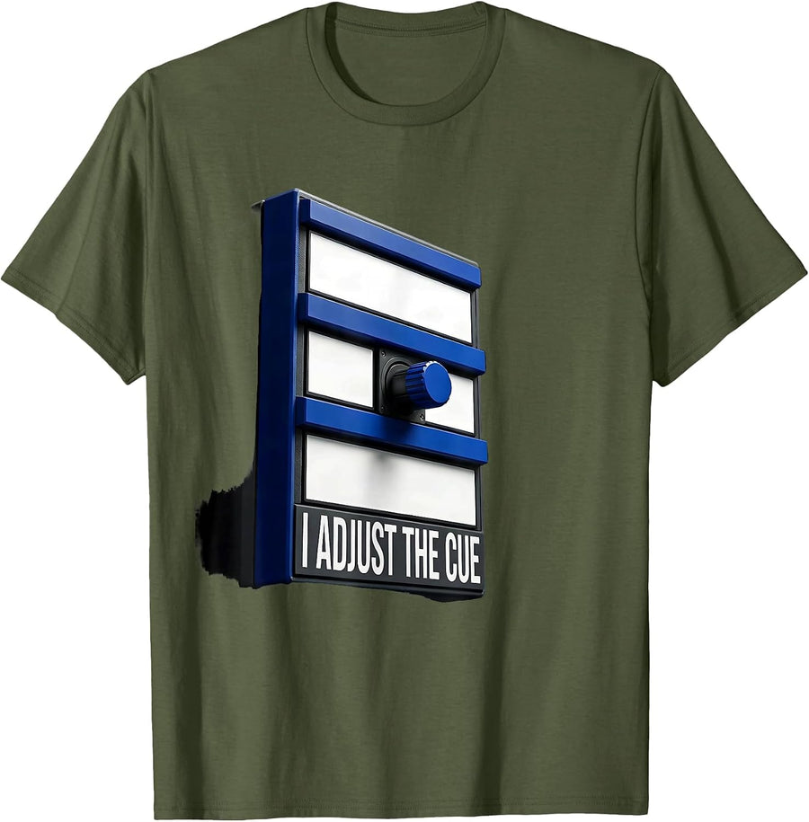 Men's I Adjust The Cue Swiss International Special Education T-Shirt - Olive Green