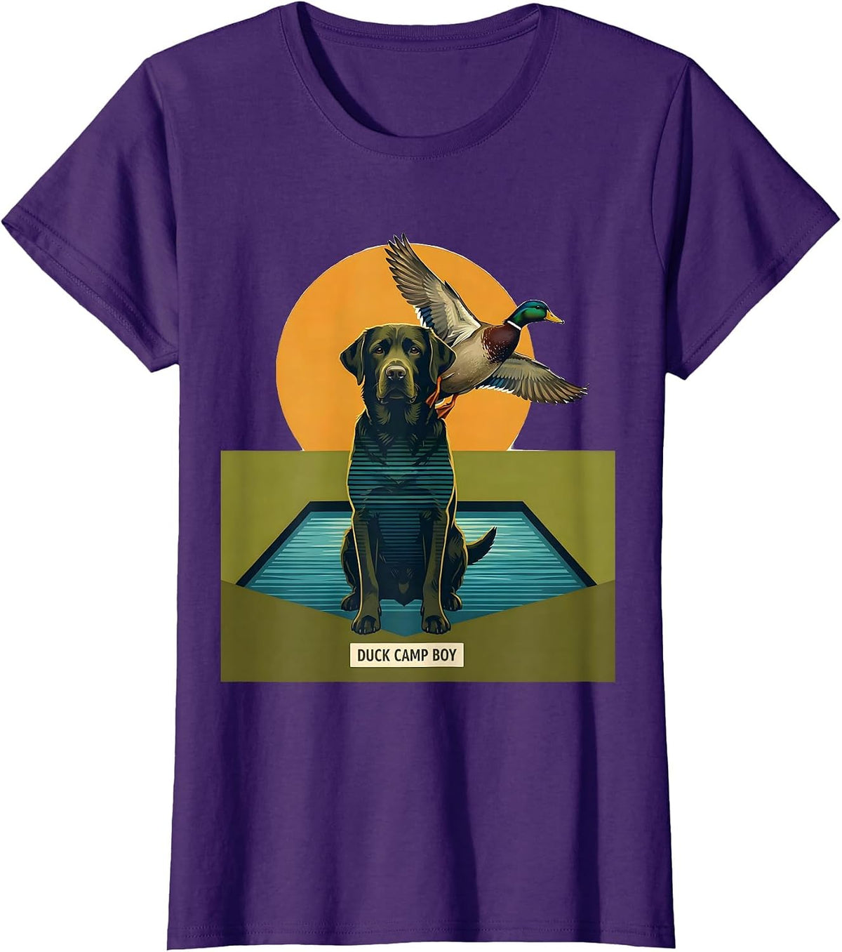 Duck Camp Boy Vintage Labrador Hunting Dog Waterfowl T-Shirt - Purple