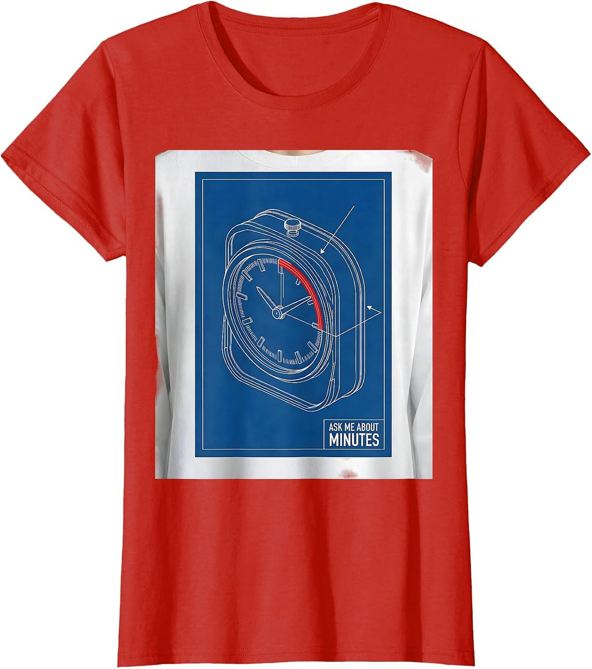 Women's Ask Me About Minutes Technical Blueprint SPED Teacher T-Shirt - Red