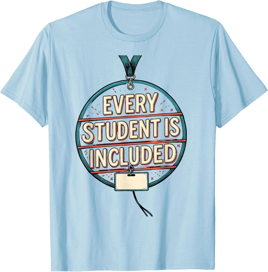 Men's Every Student Is Included Special Education Teacher Autism T-Shirt - Baby Blue