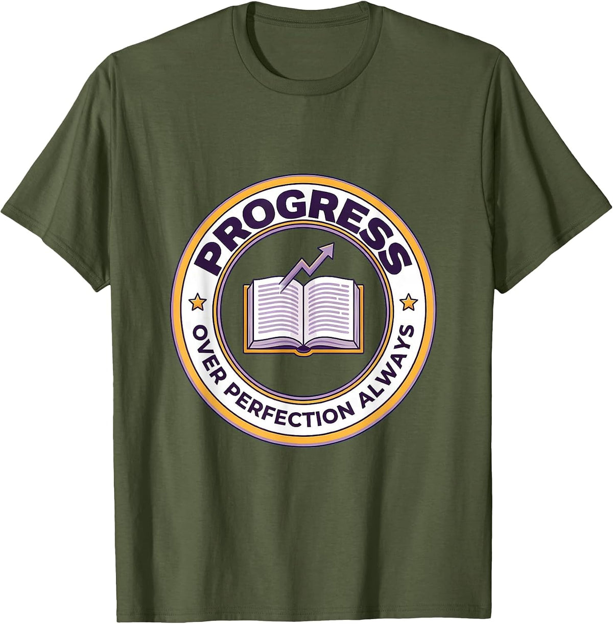 Progress Over Perfection Special Education Teacher T-Shirt - Olive Green