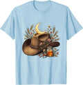 Men's Whiskey and Wild Horses Cowgirl Design T-Shirt - Baby Blue