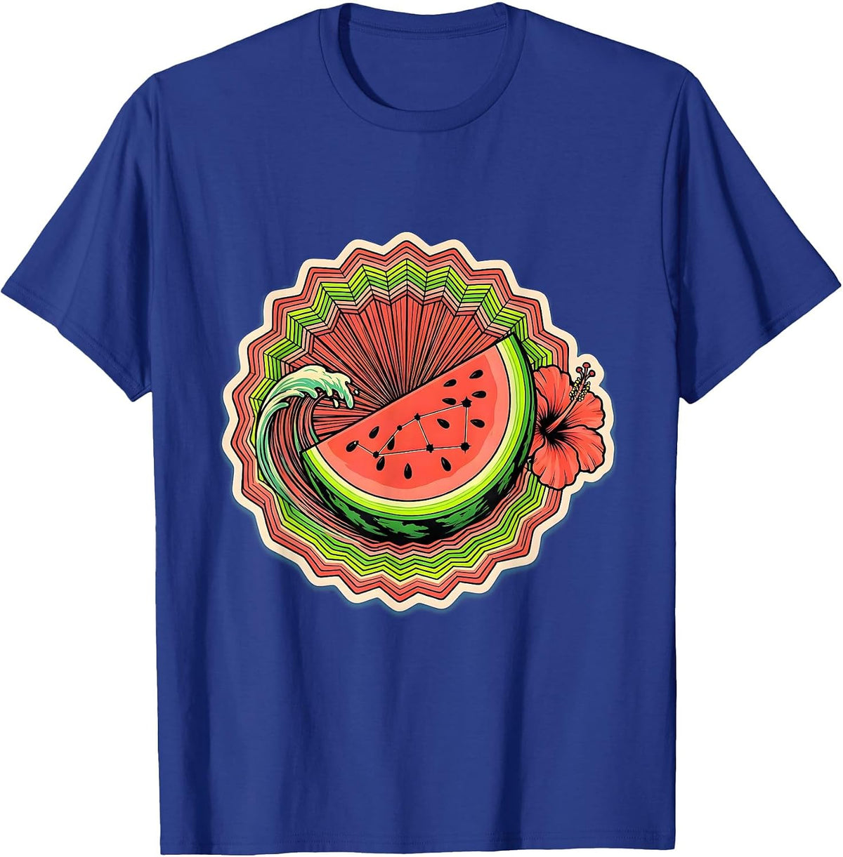 Watermelon Seed Constellation Graphic Tee T-Shirt - Royal Blue