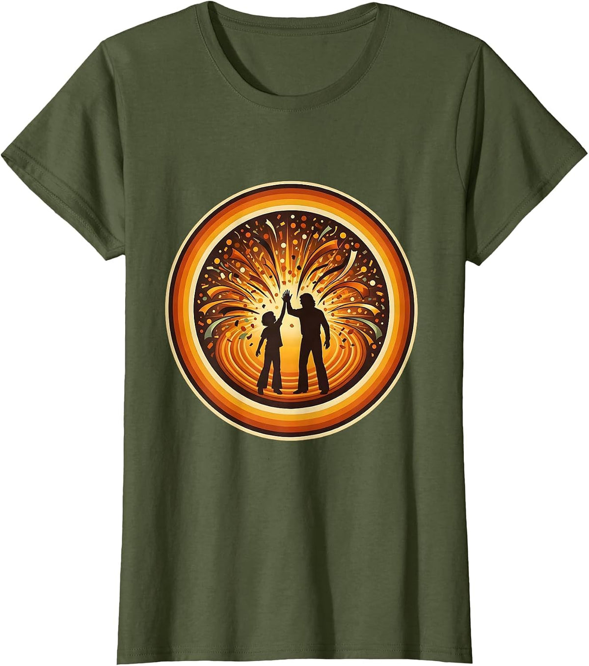 Women's Special Education Teacher High Five Celebration T-Shirt - Olive Green