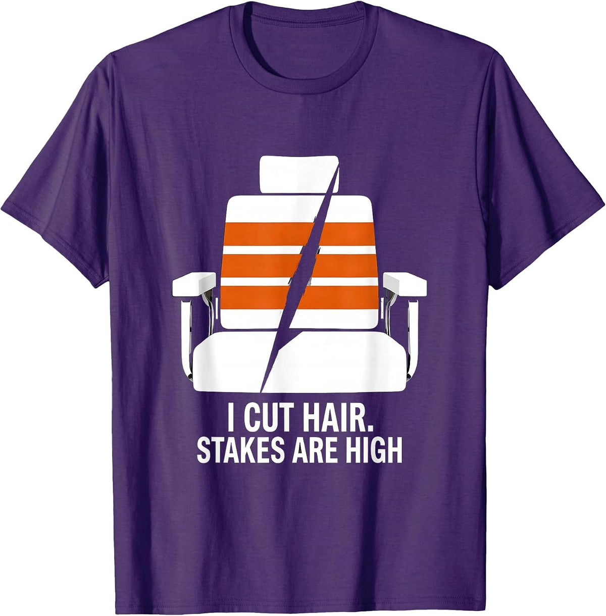 Men's I Cut Hair Stakes Are High Funny Barber Hairstylist Gift T-Shirt - Purple