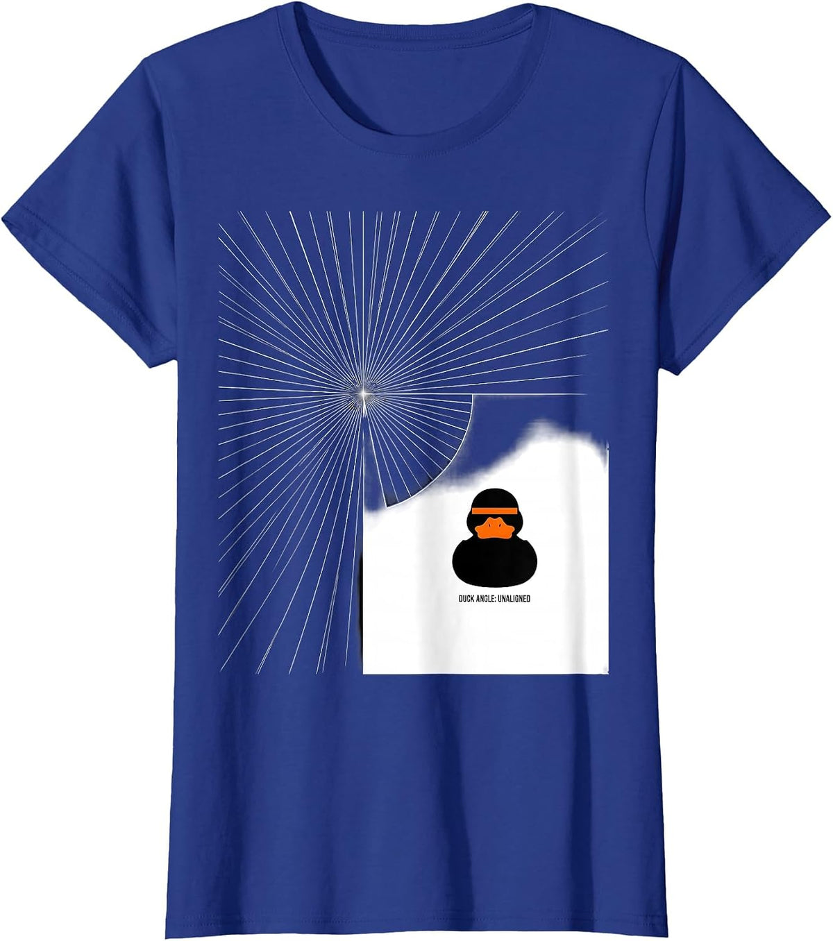 Women's Duck Angle: Unaligned Funny Duck Novelty Humor Gift T-Shirt - Royal Blue
