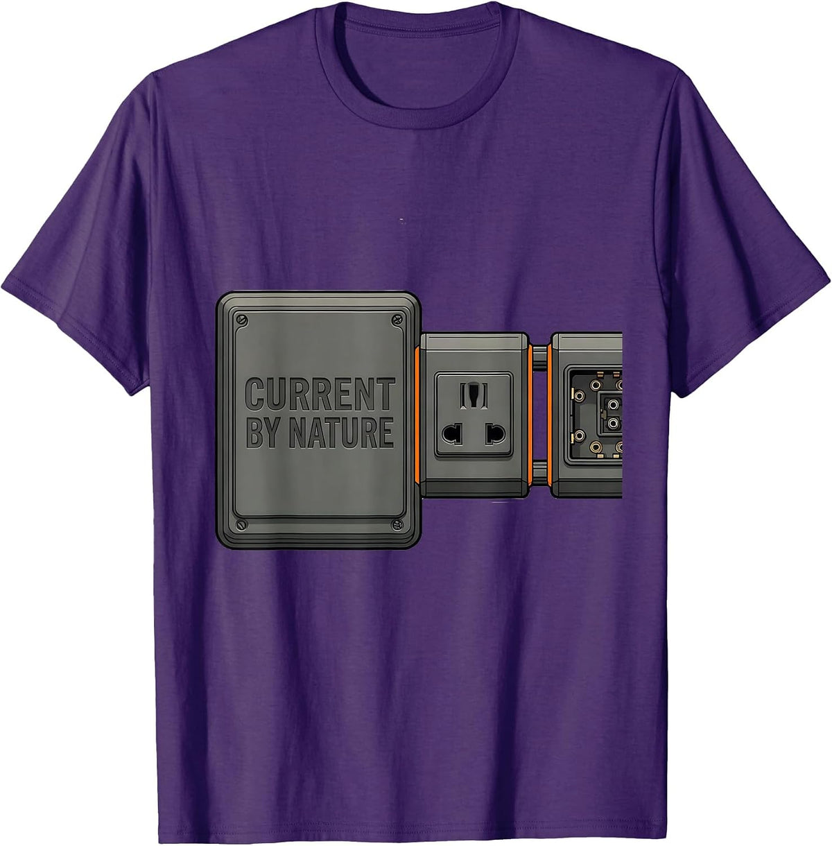 Men's Current By Nature Funny Electrician Skeleton Repair Worker T-Shirt - Purple