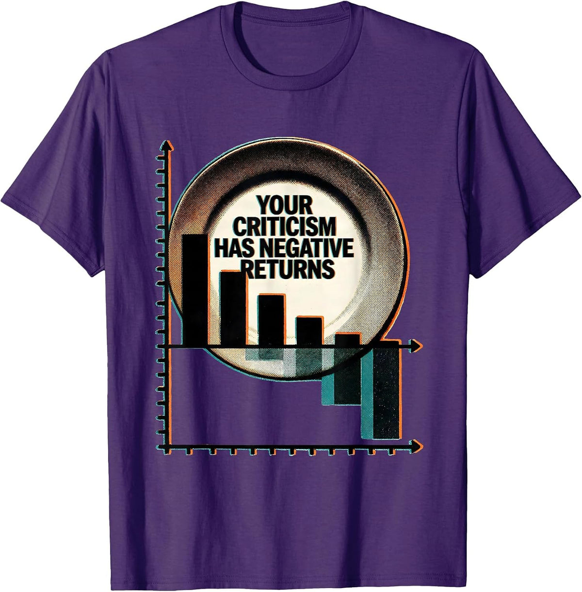 Men's Your Criticism Has Negative Returns Sarcastic Deadpan Humor T-Shirt - Purple