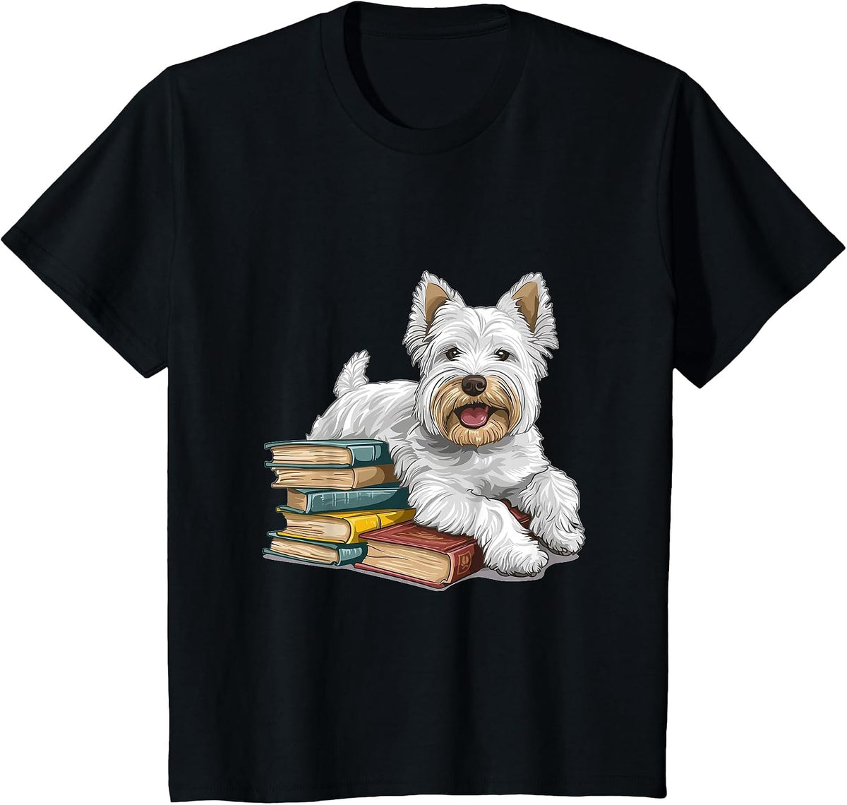 West Highland White Terrier Books Dog Breed Westie T-Shirt - Black