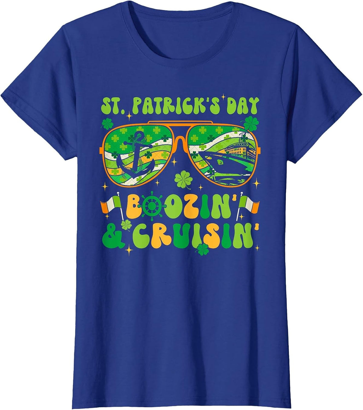 St Patricks Day Cruise Matching Cruising Boozing Drinking T-Shirt - Royal Blue