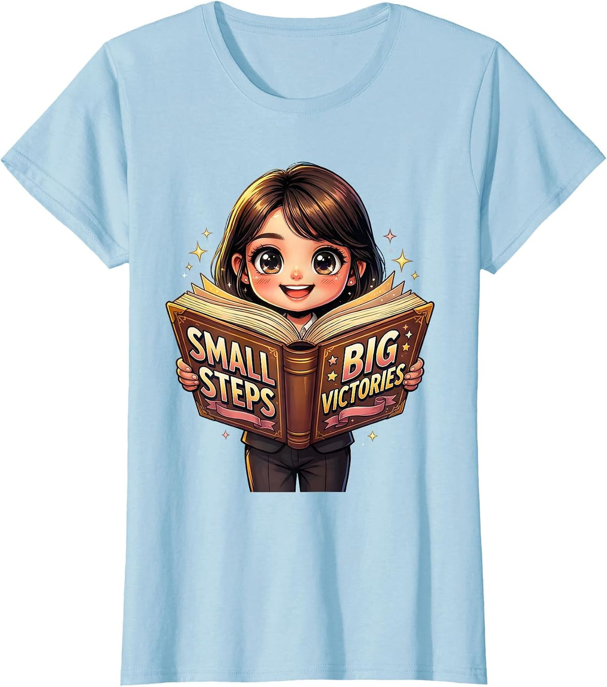 Small Steps Big Victories Sped Teacher Design T-Shirt - Baby Blue