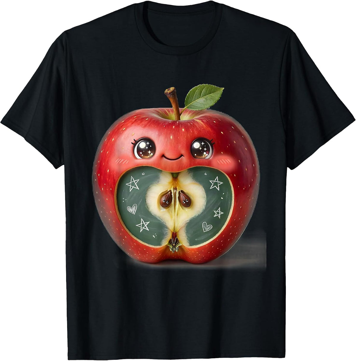 Men's Third Grade Teacher Apple Chalkboard Graphic T-Shirt - Black