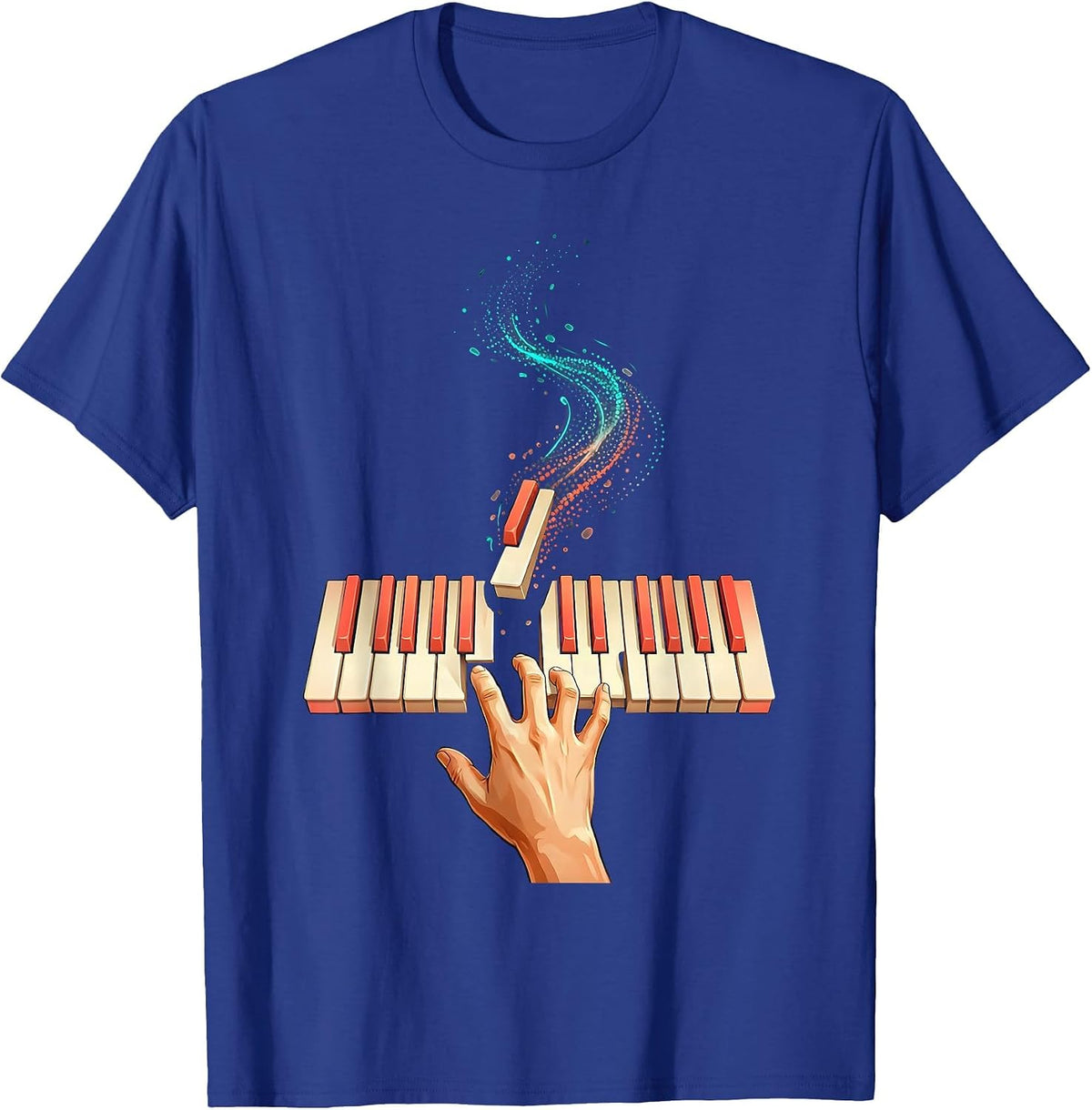 Piano Keyboard Funny Pianist Gift Idea Music Lover T-Shirt - Royal Blue