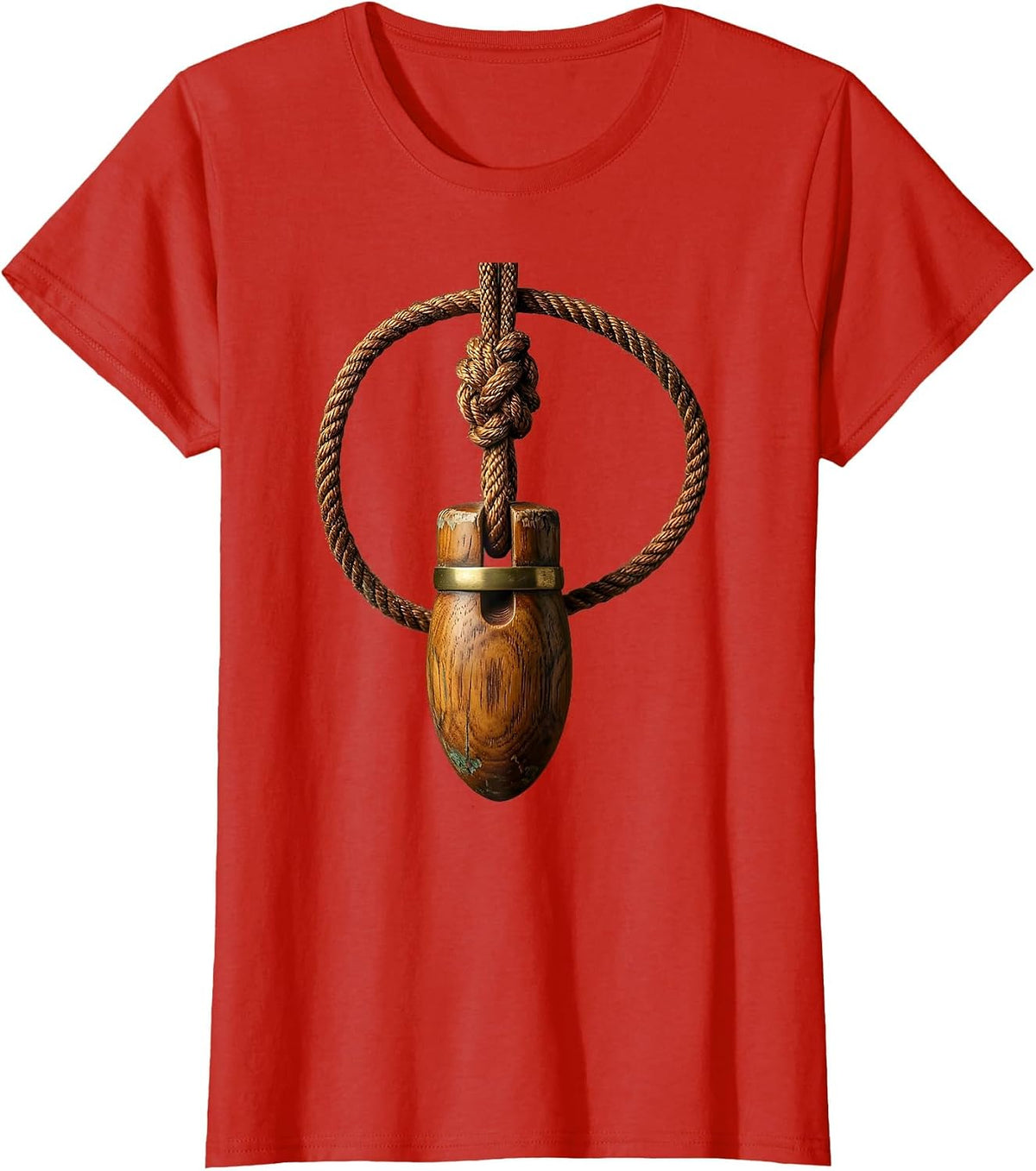 Duck Call Lanyard Knot Hunting Graphic T-Shirt - Red