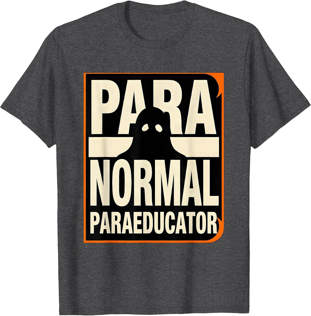 Men's Para Normal Paraeducator Ghost Stencil SpEd Teacher T-Shirt - Dark Heather Grey