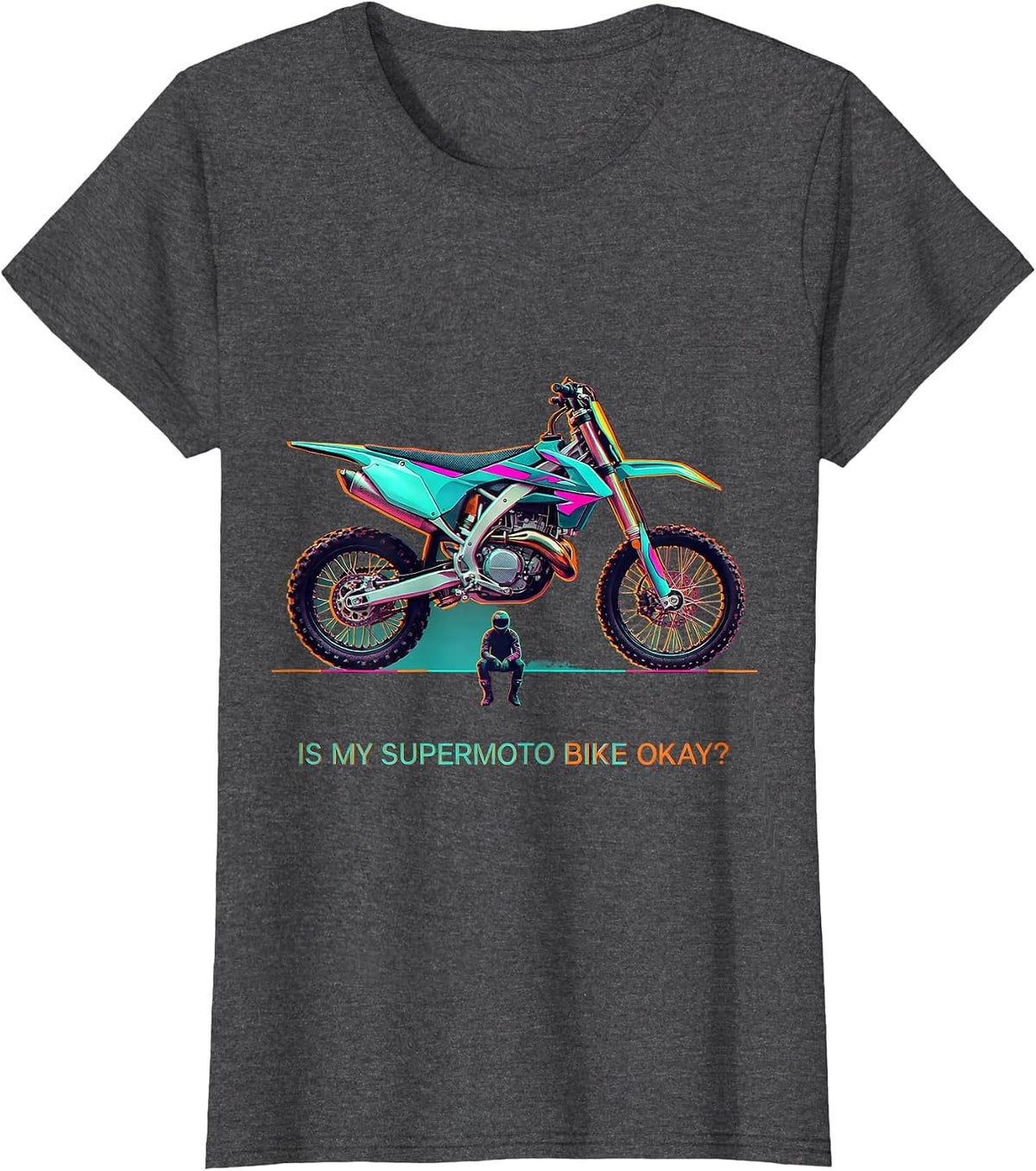 Women's Is My Supermoto Bike Okay Funny Biker Gift T-Shirt - Dark Heather Grey