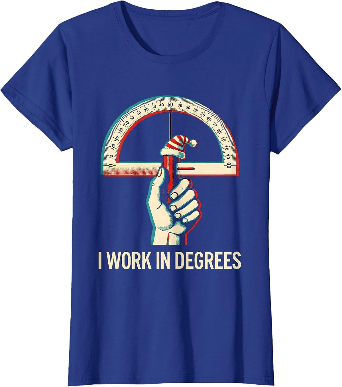 Women's I Work In Degrees Funny Physical Therapy Christmas Therapist T-Shirt - Royal Blue