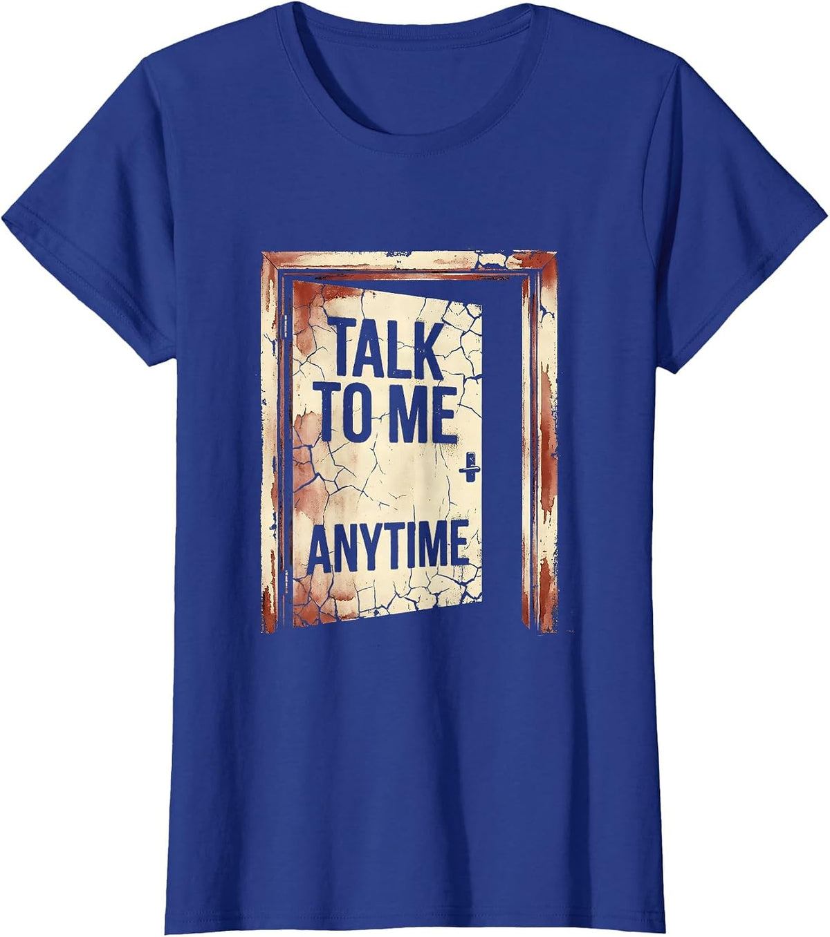 Women's Talk to Me Anytime School Counselor Design T-Shirt - Royal Blue