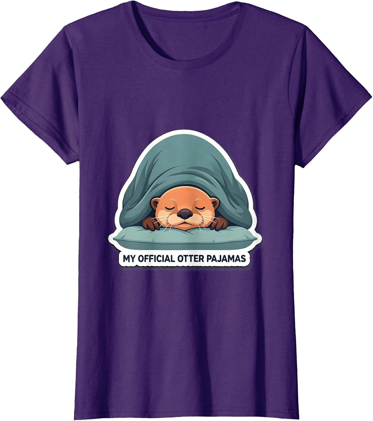 Women's My Official Otter Pajamas Cute Animal Sleep Shirt Gift T-Shirt - Purple