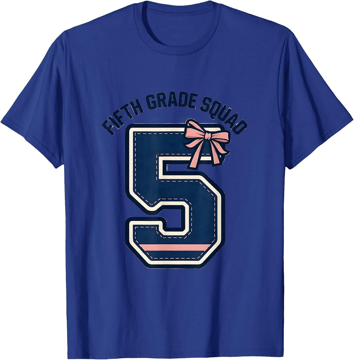 Fifth Grade Squad Coquette Bow Back To School Girly Preppy T-Shirt, Men, Royal Blue, X-Large - As Pictured