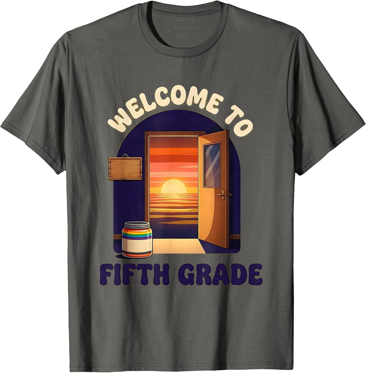 Men's Welcome To Fifth Grade Retro Fifth Grade Back To School 5th T-Shirt - Asphalt Grey