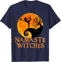 Namaste Witches - Halloween Yoga T-Shirt - Navy Blue