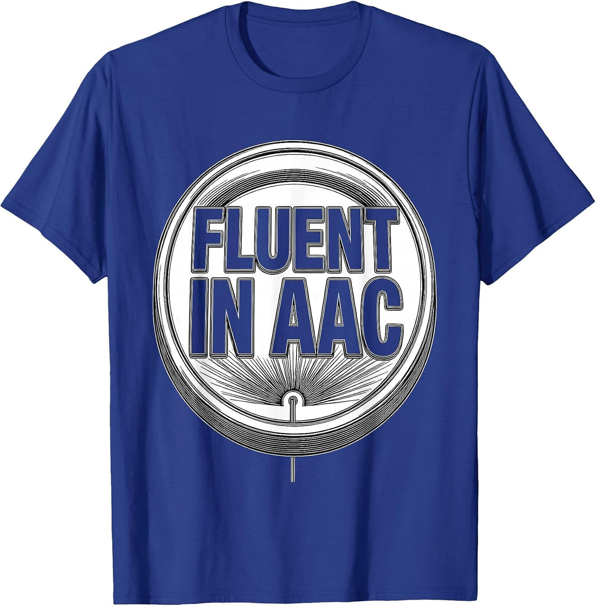 Men's Fluent In AAC Line Art Speech Therapy SLP Teacher T-Shirt - Royal Blue
