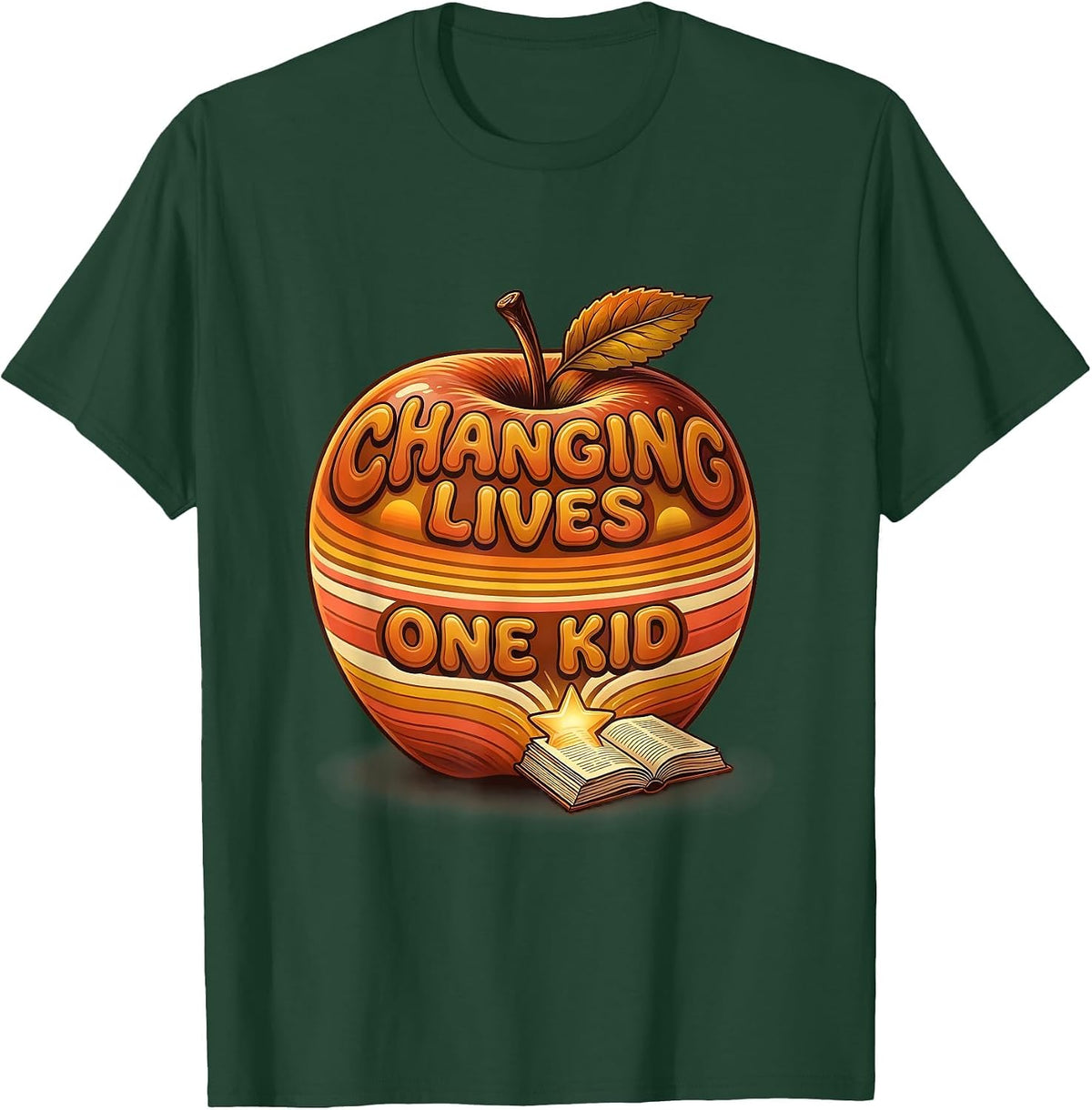 Changing Lives One Kid Sped Teacher Design T-Shirt - Dark Green
