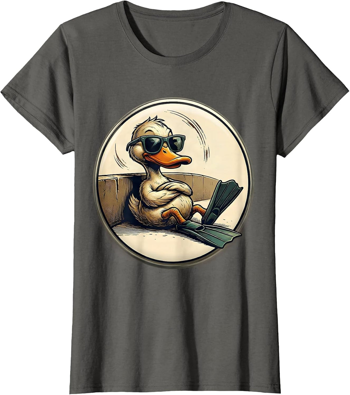 Women's Duck Sunglasses Humor Novelty Gift T-Shirt - Asphalt Grey