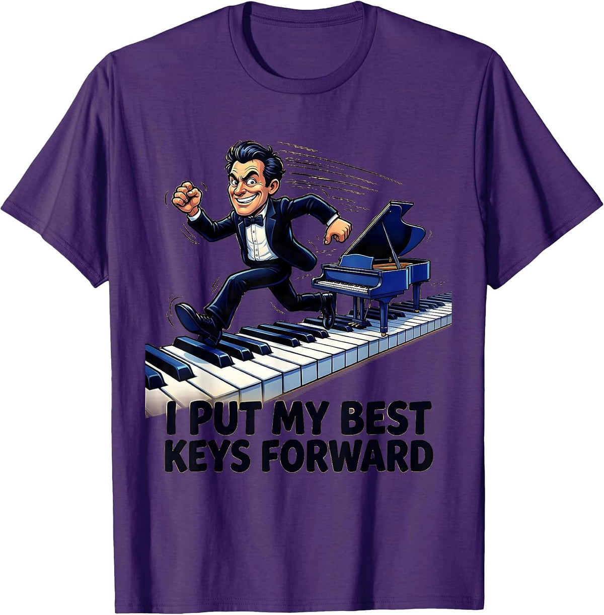 I Put My Best Keys Forward Funny Pianist Keyboard Player T-Shirt - Purple