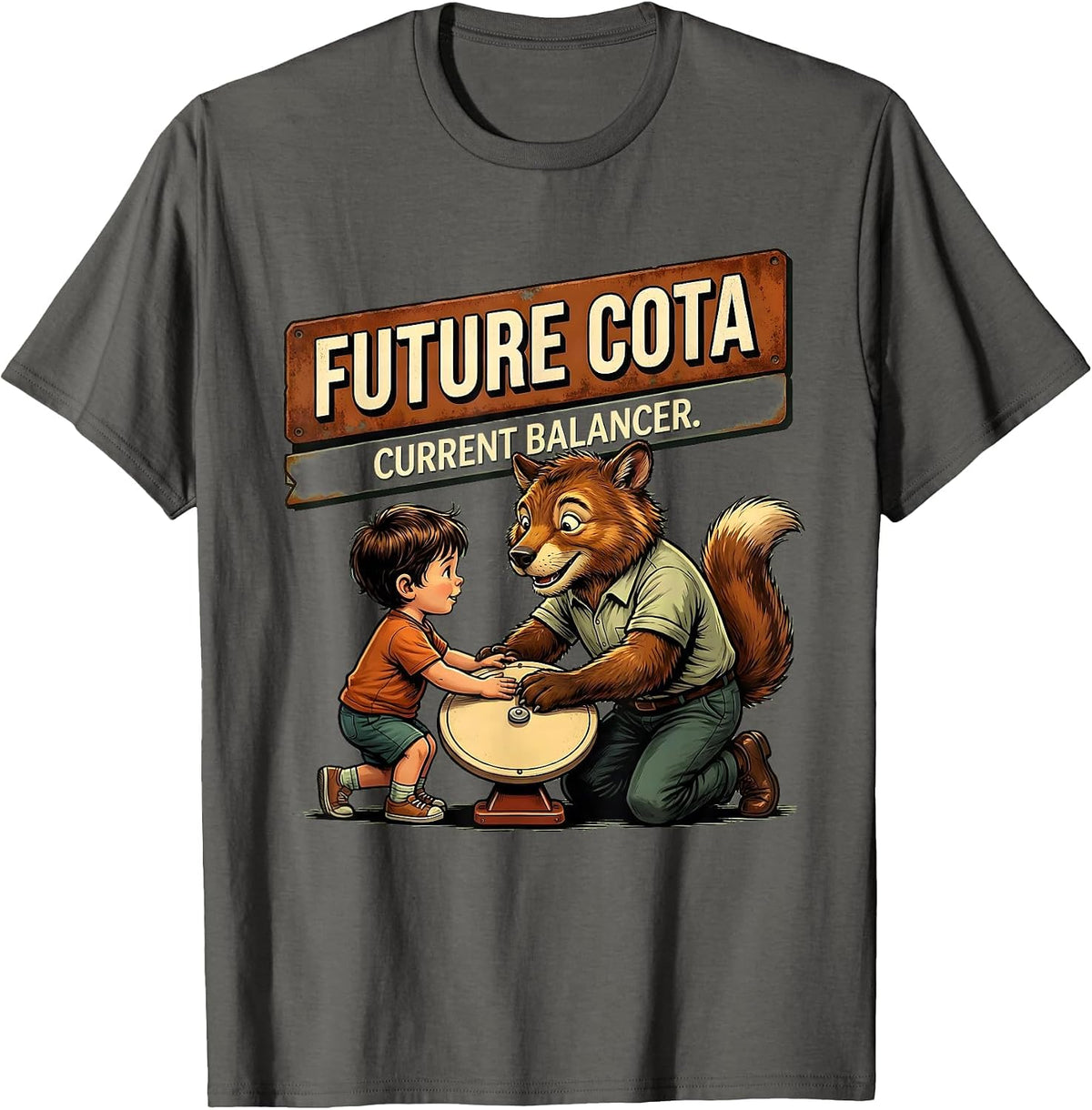 Men's Future COTA Current Balancer Retro Pediatric Occupational T-Shirt - Asphalt Grey
