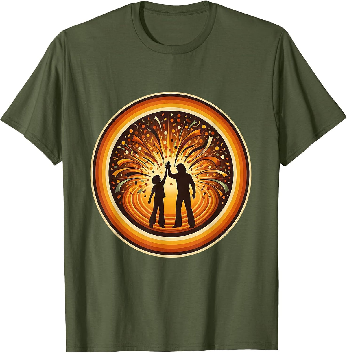 Men's Special Education Teacher High Five Celebration T-Shirt - Olive Green