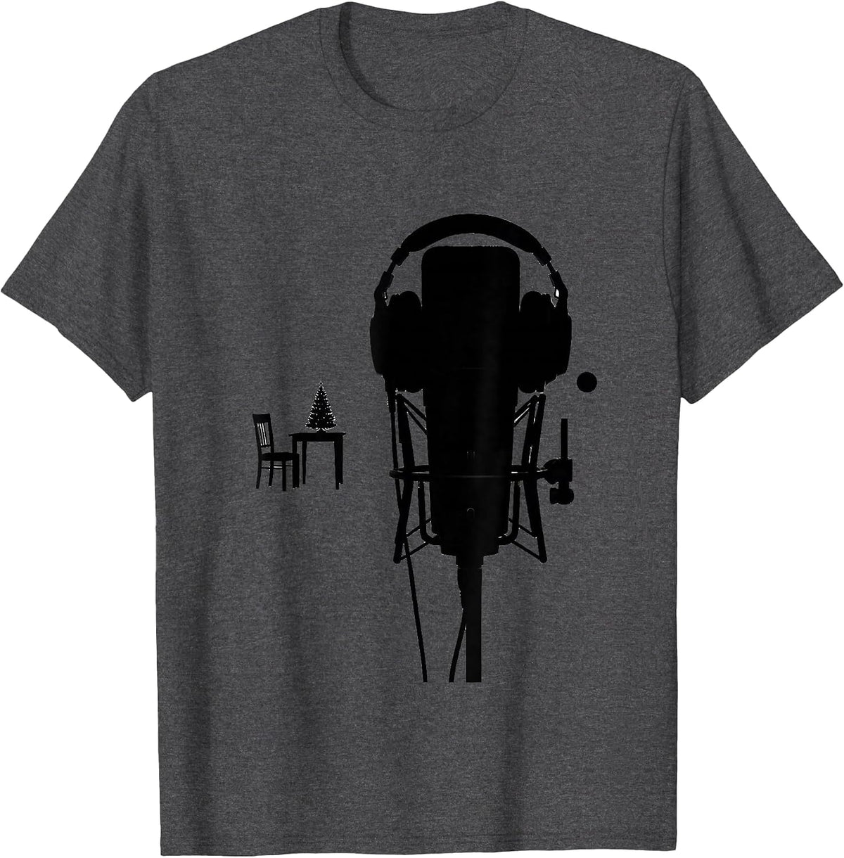 Console Headset 911 Dispatcher Christmas Workplace Humor T-Shirt - Dark Heather Grey