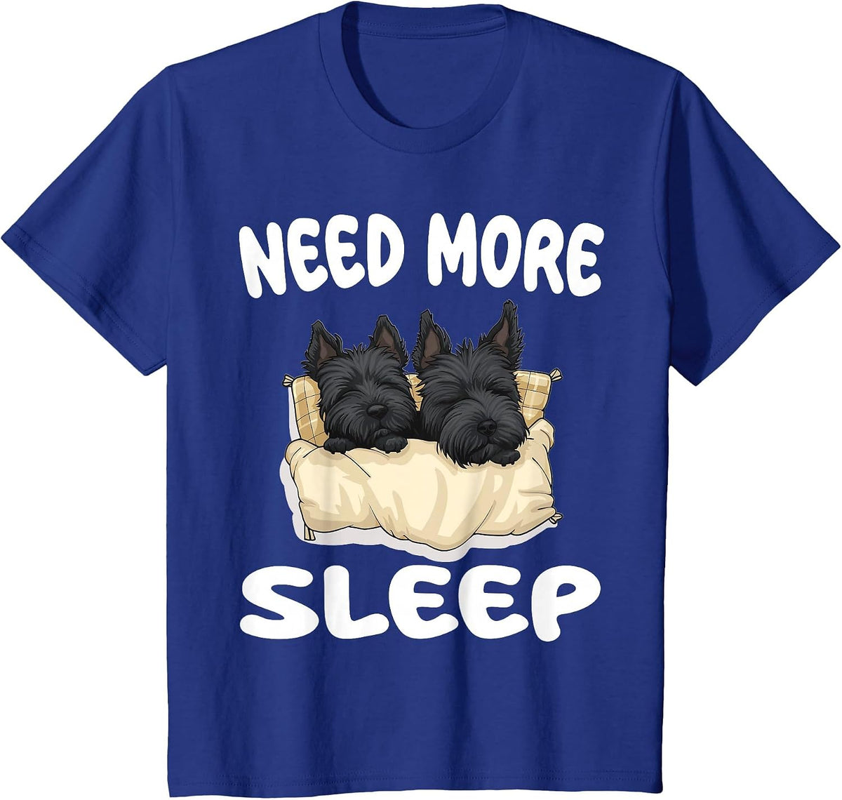 Cute Scottish Terrier Need More Sleep Pajamas Nightgown T-Shirt - Royal Blue