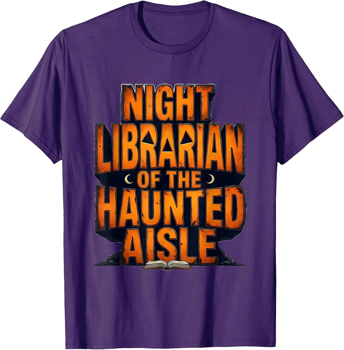 Men's Night Librarian of the Haunted Aisle Funny Halloween T-Shirt - Purple