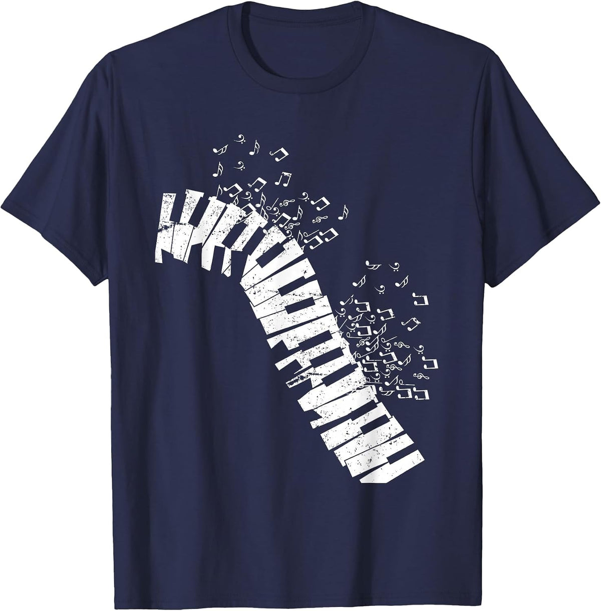 Music Sheet Music Piano T-Shirt - Navy Blue