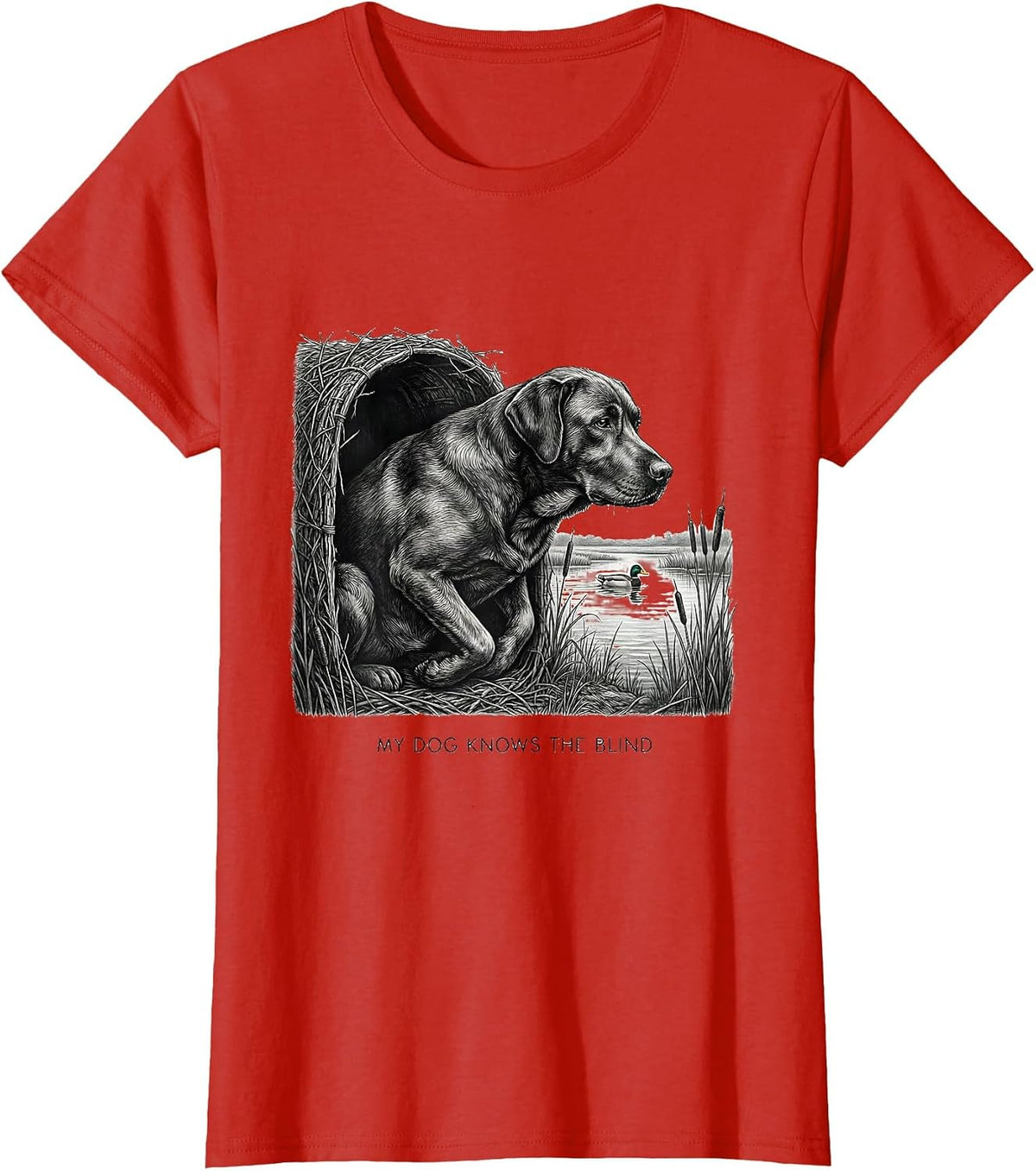 My Dog Knows The Blind Hunting Dog Waterfowl Youth Outdoor T-Shirt - Red