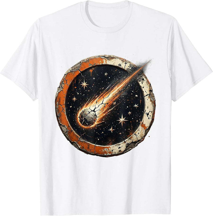 Men's Godspeed Comet Blazing Through Starry Night Sky T-Shirt - White