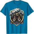 Cassette Storm Rock Music Unraveling Tape Design T-Shirt - Sapphire Blue