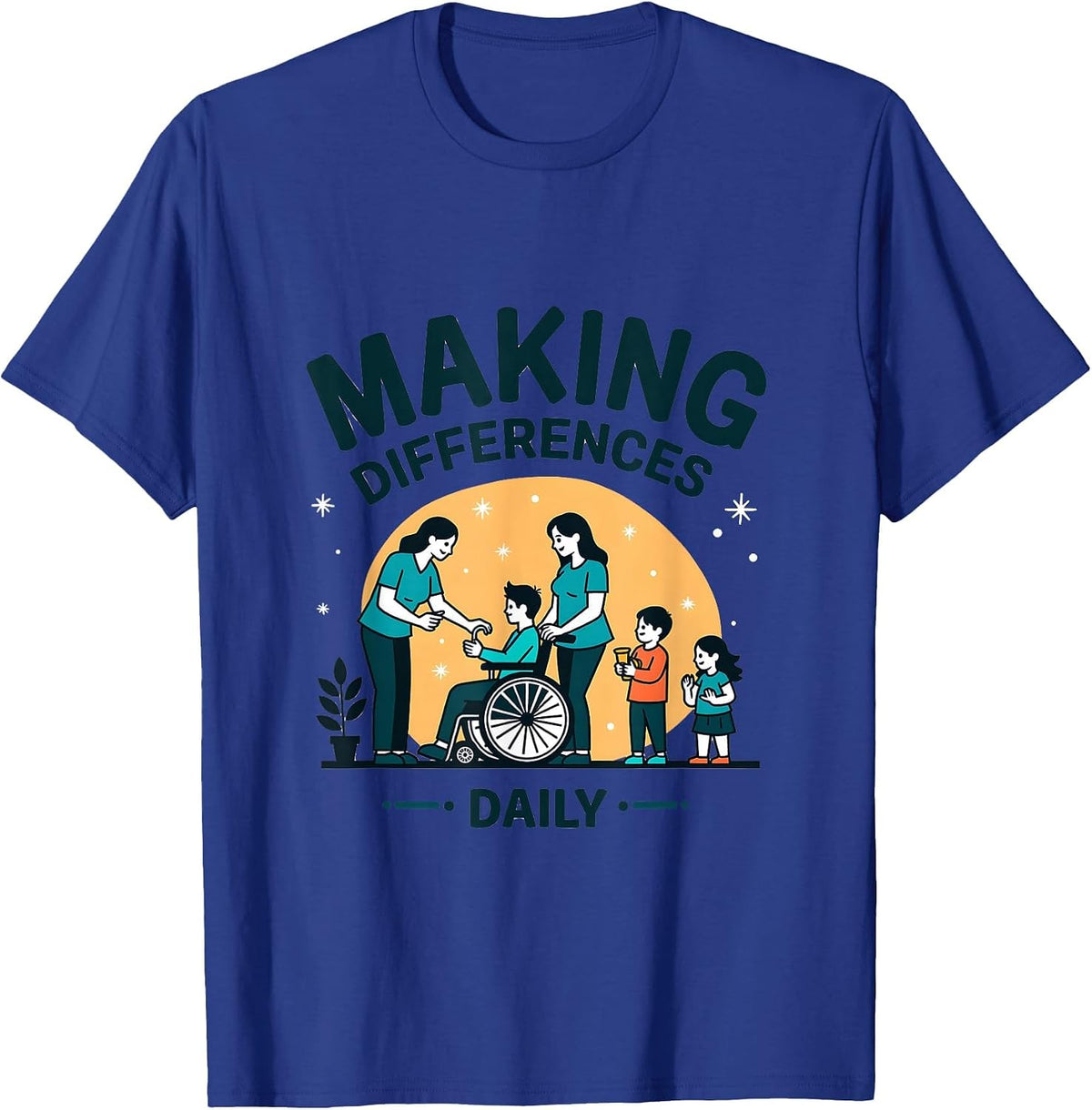 Making Differences Daily Occupational Therapy Design T-Shirt - Royal Blue