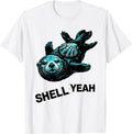 Men's Shell Yeah Sea Otter Graphic Design T-Shirt - White