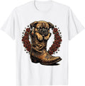 Men's Pitbull Puppy Sleeping in Oversized Boot T-Shirt - White