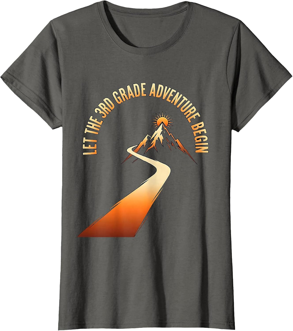 Women's Let The 3rd Grade Adventure Begin Funny 3rd Grade Teacher T-Shirt - Asphalt Grey