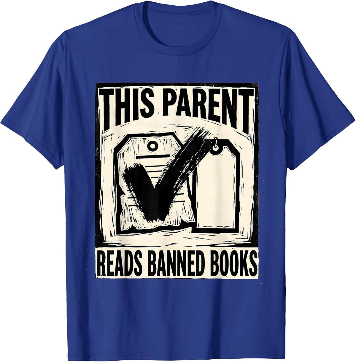 Men's This Parent Reads Banned Books Defiant Librarian Humor T-Shirt - Royal Blue
