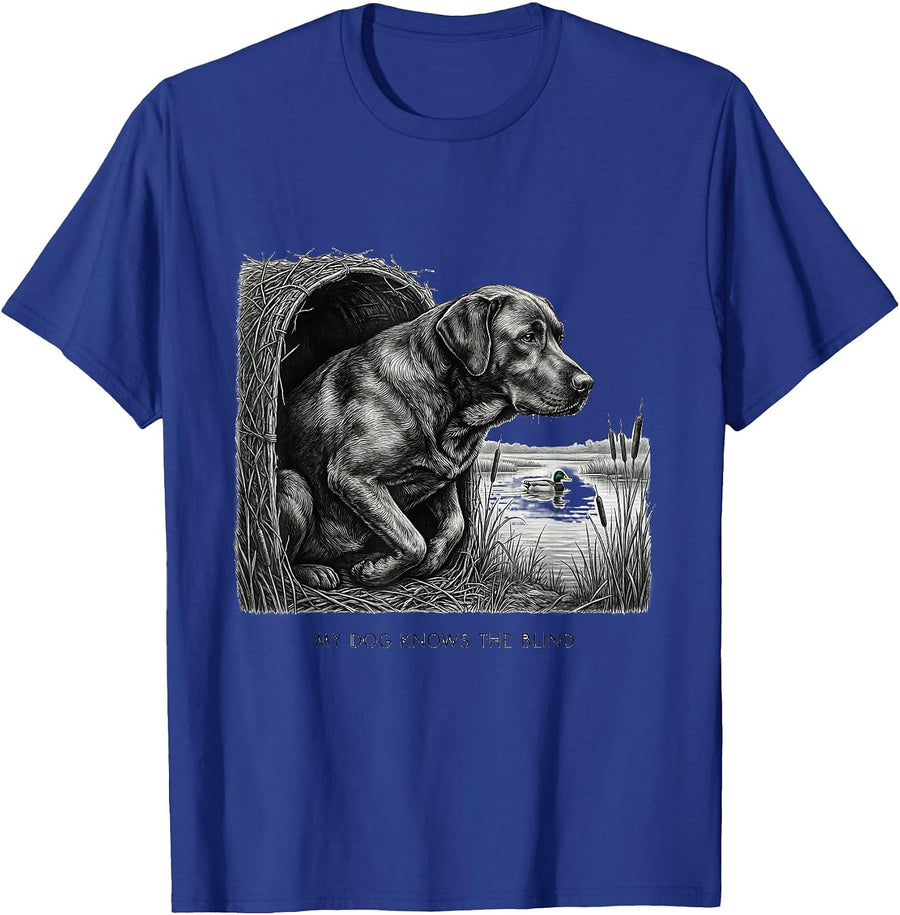 My Dog Knows The Blind Hunting Dog Waterfowl Youth Outdoor T-Shirt - Royal Blue