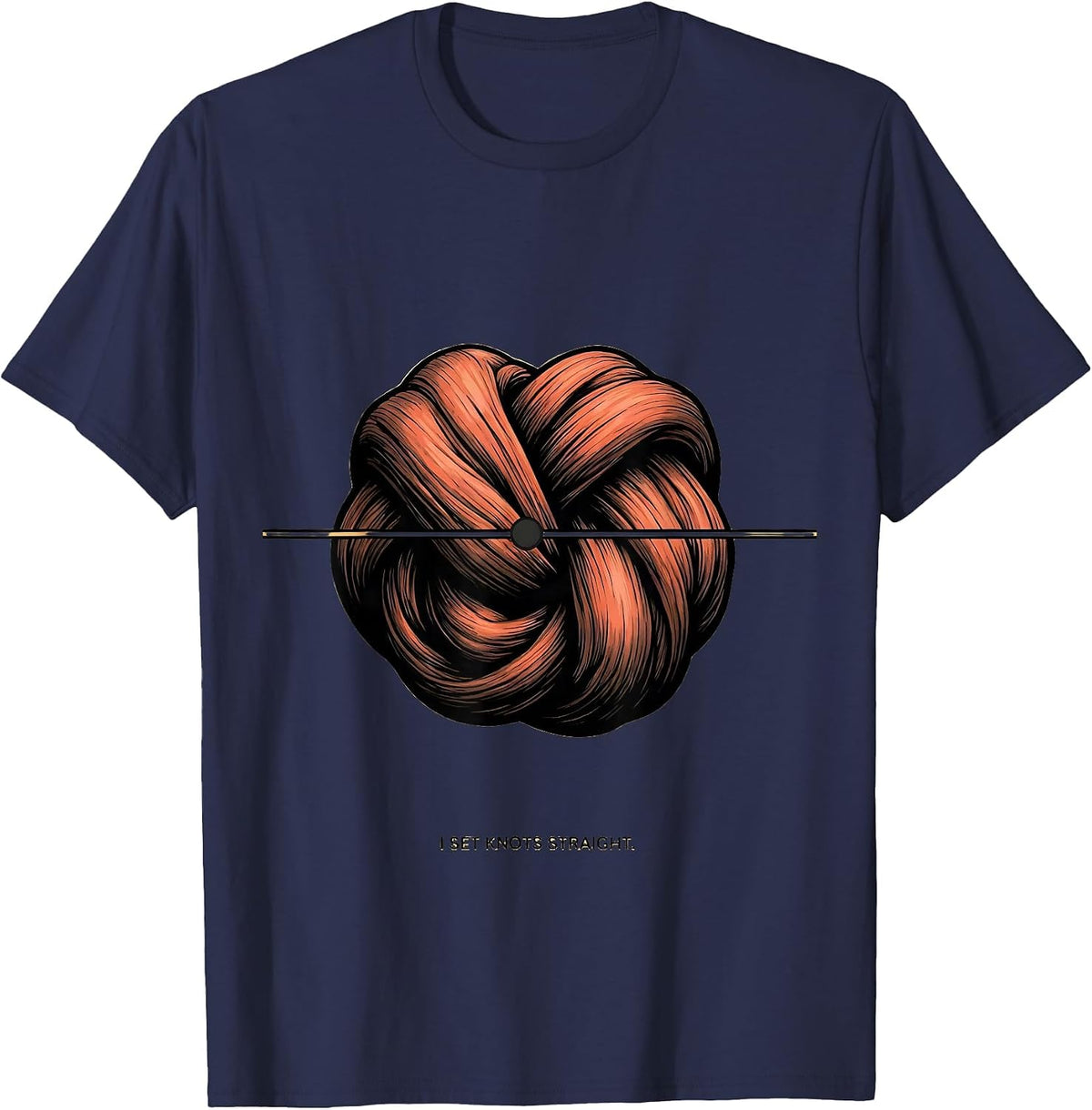I Set Knots Straight Funny Massage Therapist LMT Gift T-Shirt - Navy Blue