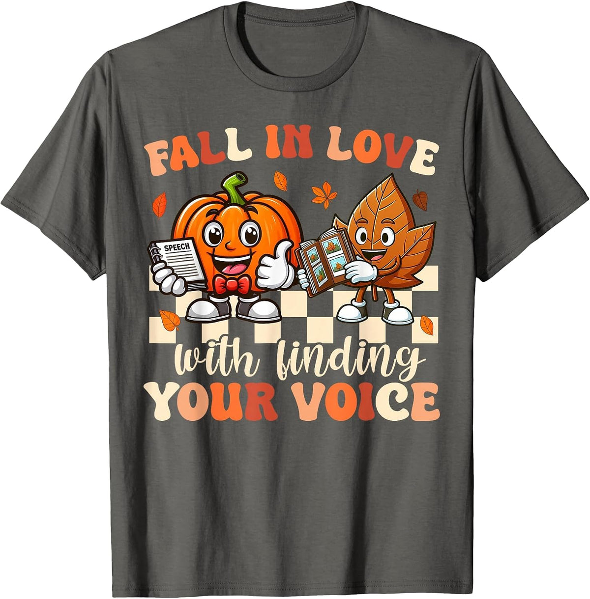 Speech Therapist SLP Autumn Fall Women Speech Therapy T-Shirt - Asphalt Grey