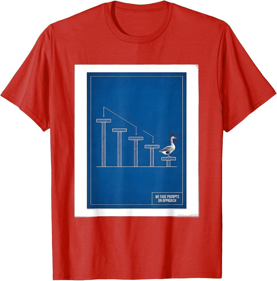 Men's We Fade Prompts On Approach Funny Silly Goose SPED Teacher T-Shirt - Red