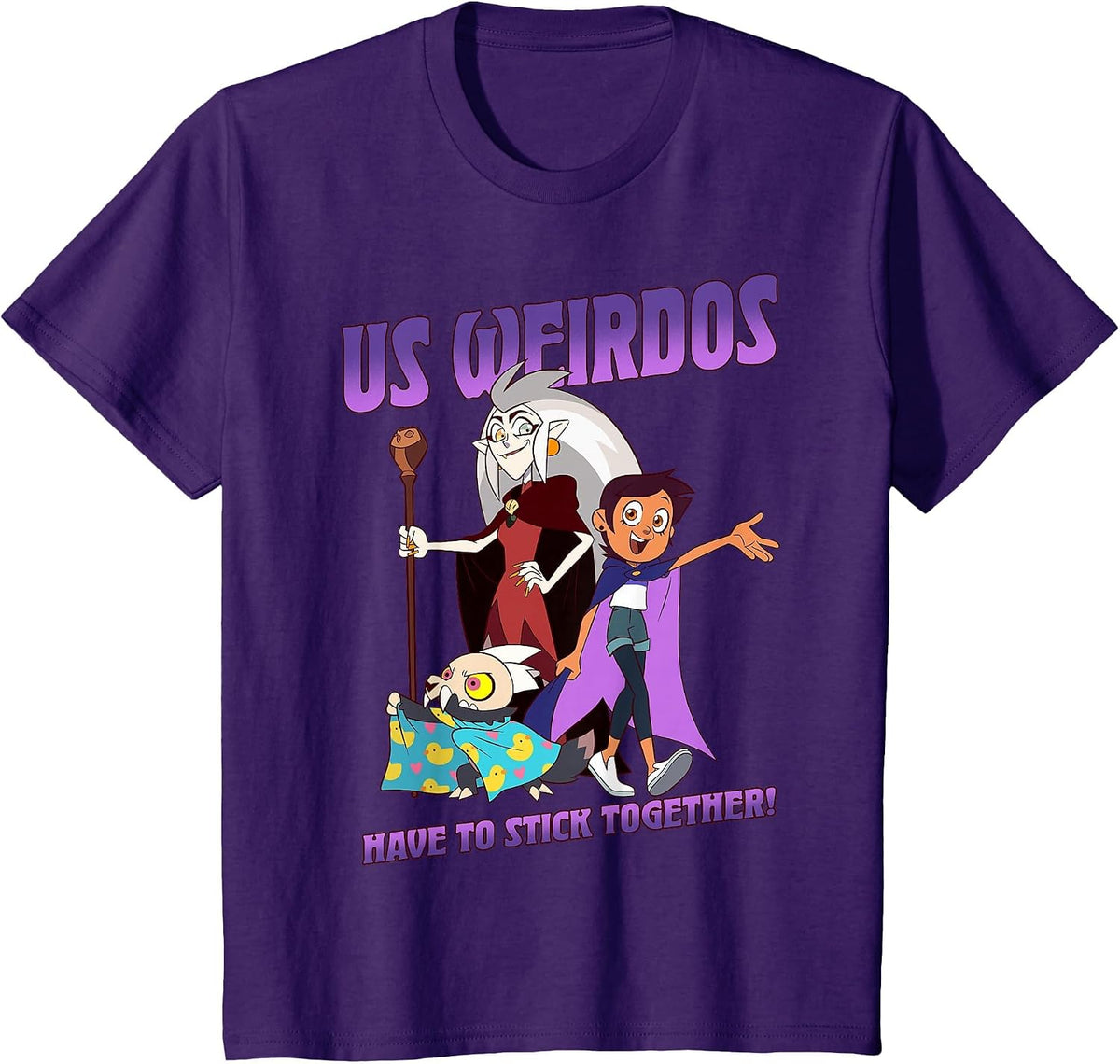 Disney The Owl House Us Weirdos Stick Together Group T-Shirt - Purple